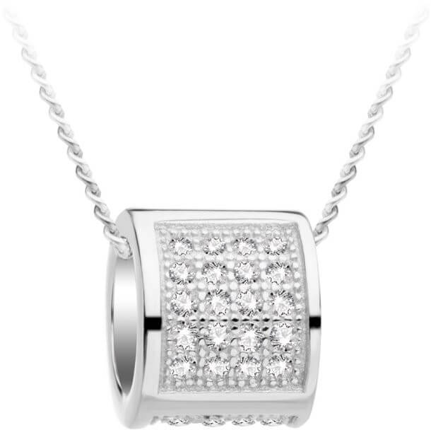 Preciosa -  Stříbrný náhrdelník s třpytivým přívěskem Globe 5888 00