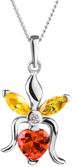 Preciosa Strieborný náhrdelník s trblietavým príveskom Silken 5066 60