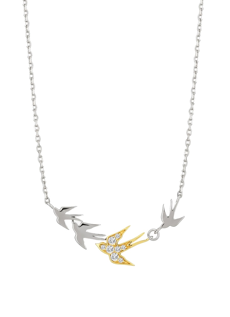 Preciosa -  Stříbrný náhrdelník Vlaštovka s kubickými zirkony 5372Y00