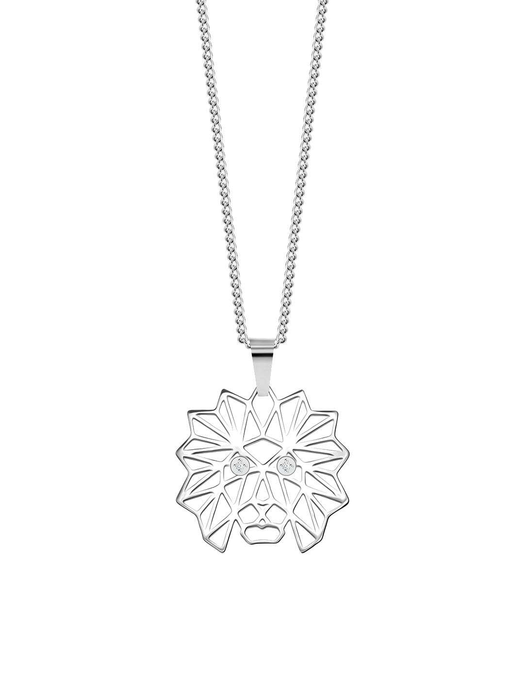 Preciosa Štýlový oceľový náhrdelník Origami Lion s kubickou zirkóniou Preciosa 7442 00