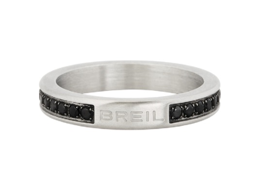 BREIL Štýlový oceľový prsteň so zirkónmi Light Row TJ336 60 mm