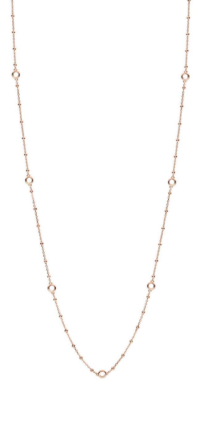Rosato Dlhý bronzový náhrdelník s krúžkami na prívesky Storie RZC051