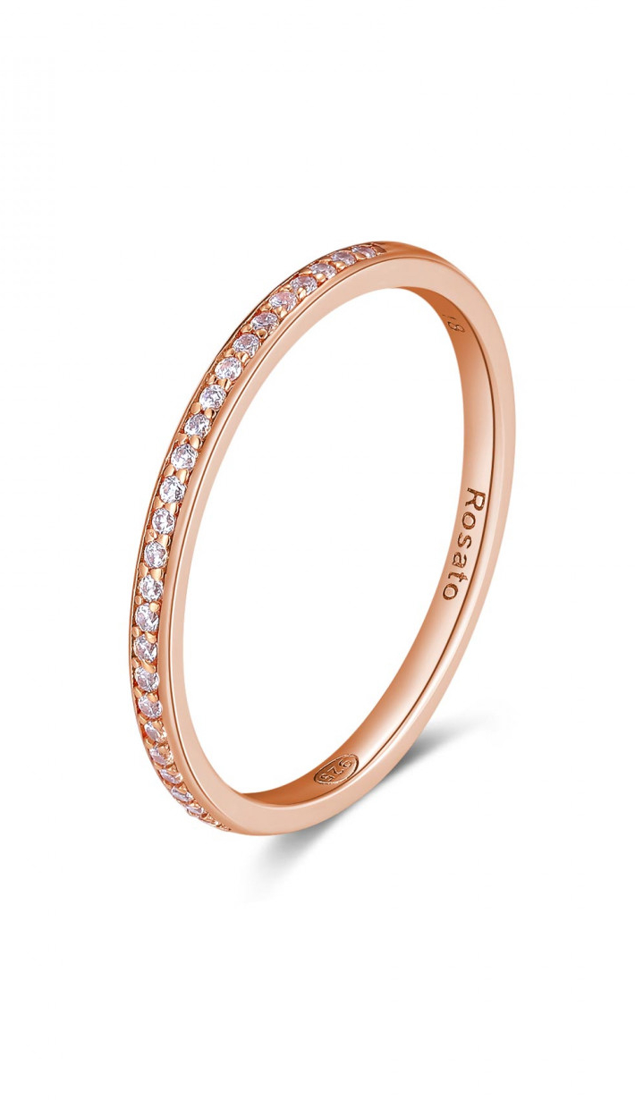 Rosato -  Minimalistický bronzový prsten se zirkony Allegra RZA030 54 mm