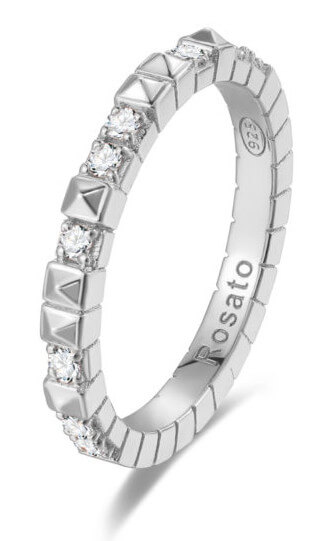 Rosato Originální stříbrný prsten se zirkony Cubica RZA011 58 mm