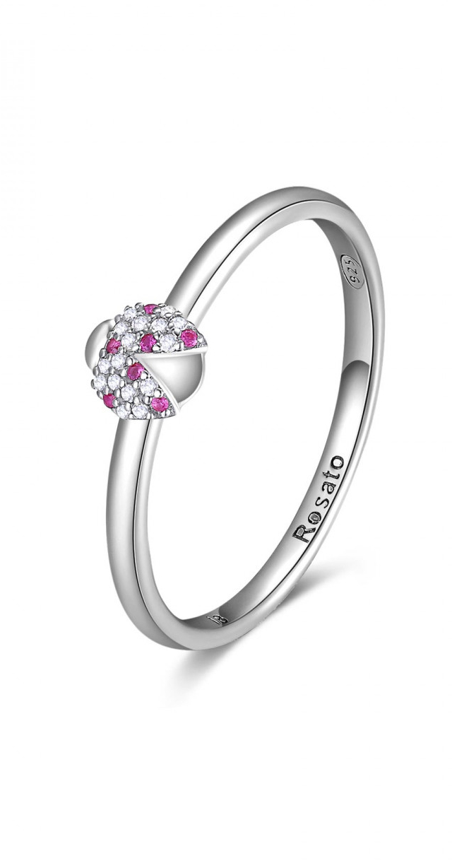 Rosato Jemný strieborný prsteň s lienkou Allegra RZA019 52 mm