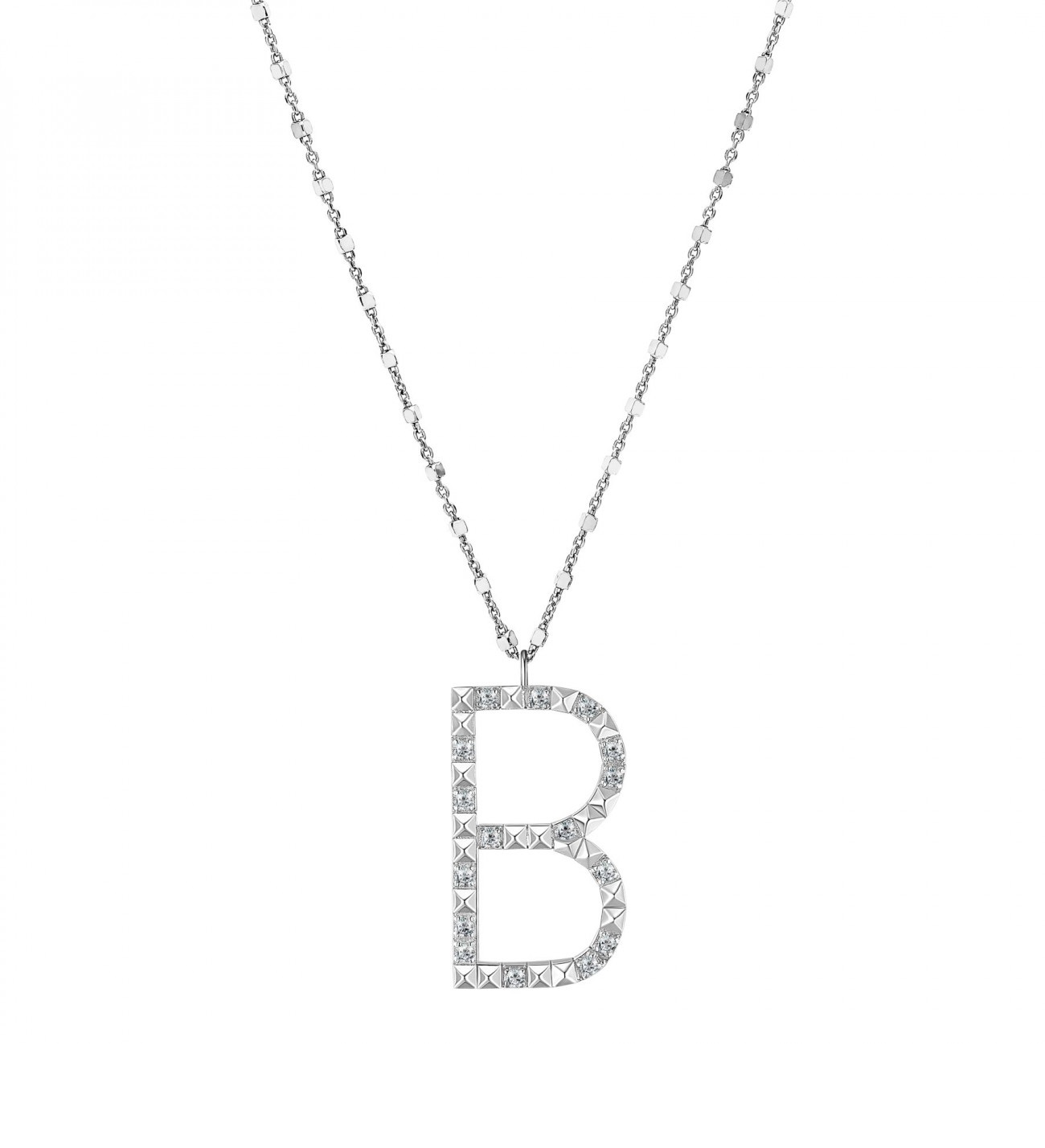 Rosato Strieborný náhrdelník s príveskom B Cubica RZCU02 (retiazka, prívesok)