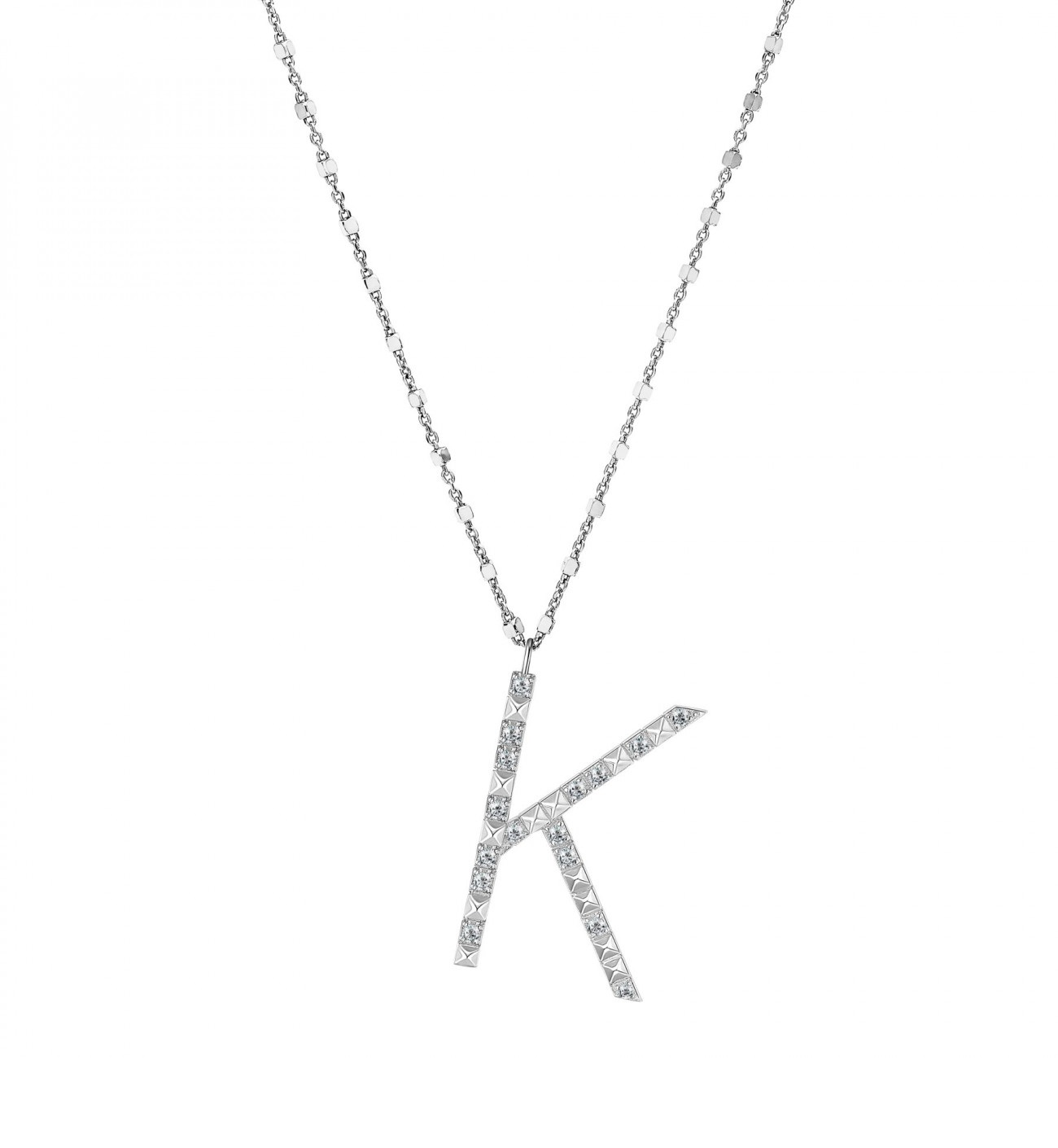 Rosato Strieborný náhrdelník s príveskom K Cubica RZCU11 (retiazka, prívesok)