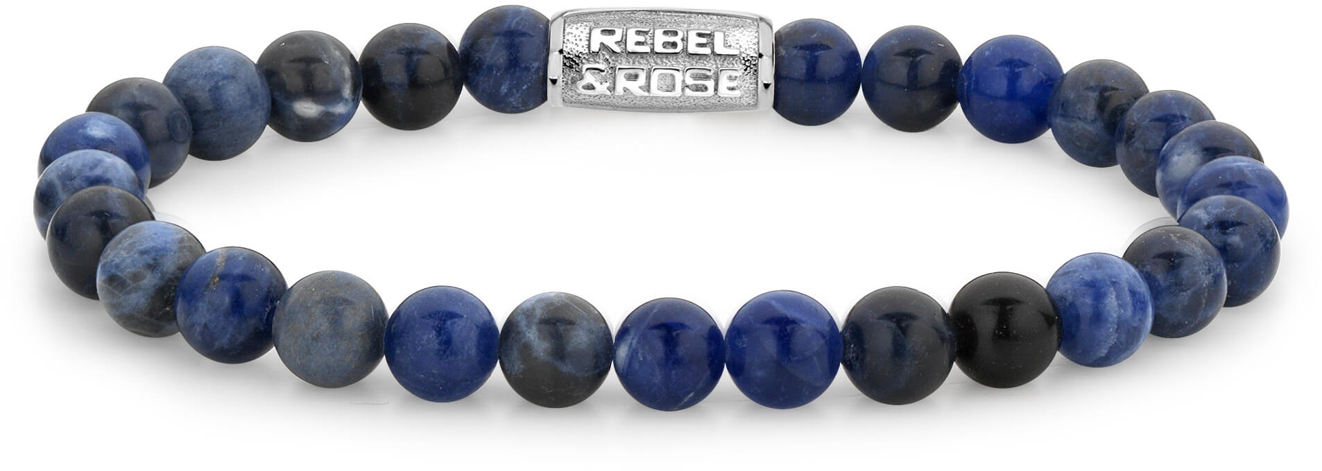 Rebel&Rose -  Korálkový náramek Midnight Blue RR-60012-S 17,5 cm - M