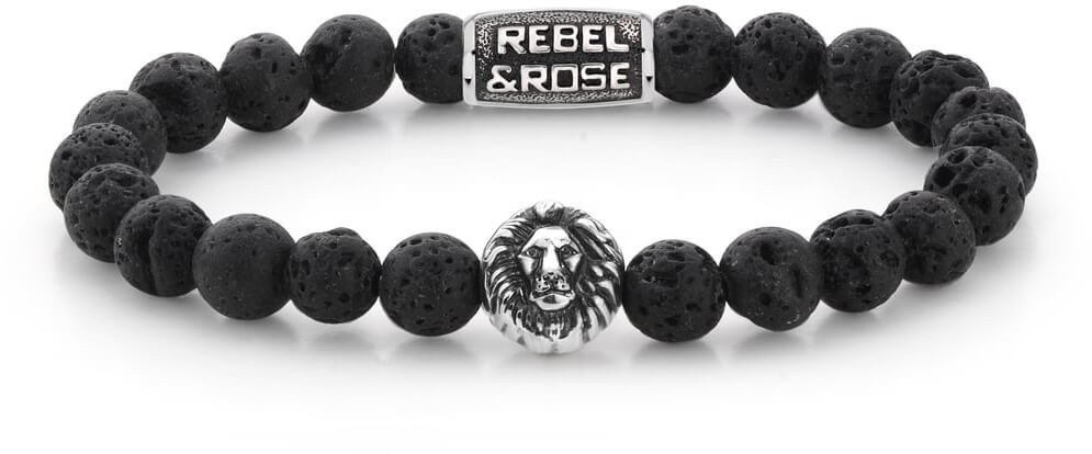 Rebel&Rose Obrúbený náramok Black Moon RR-8L021-S 20 cm - L+