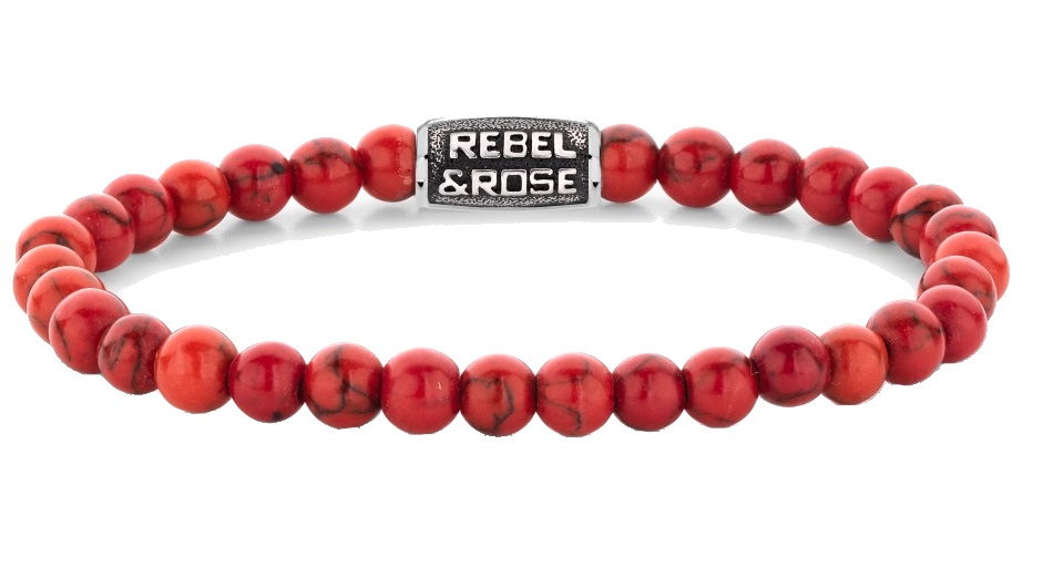 Rebel&Rose Korálkový náramok Red Delight Vintage RR-60118-V 17,5 cm - M