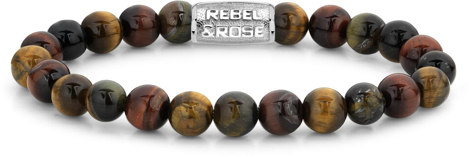 Rebel&Rose Korálkový náramek Who`s afraid of the Tiger RR-80009-S 20 cm - L+