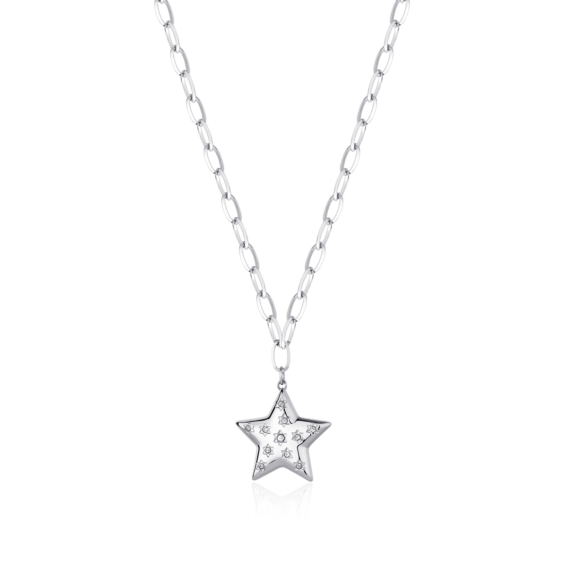 S`Agapõ -  Ocelový náhrdelník Hvězda s krystaly Stellar SSE02