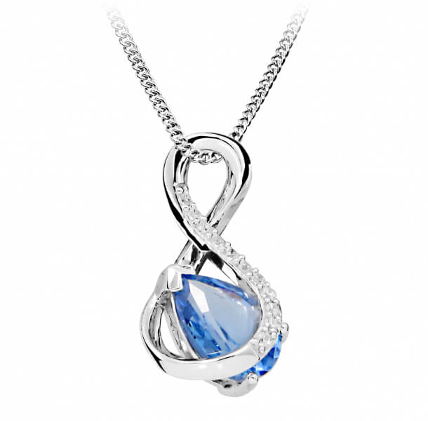 Silver Cat Módne náhrdelník s modrým spinely a zirkónmi SC411