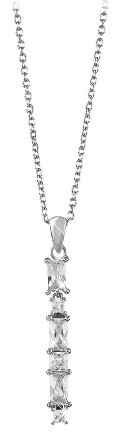 Silver Cat Zářivý náhrdelník se zirkony SC304 ( řetízek, přívěsek )