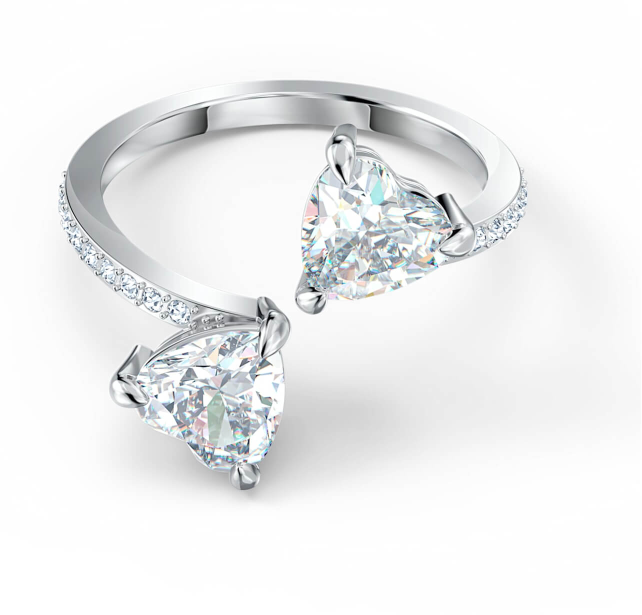 Swarovski Luxusní otevřený prsten s krystaly Swarovski Attract Soul 5535191 60 mm