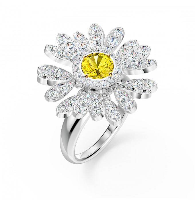 Swarovski Půvabný prsten s krystaly Eternal Flower 5534936 52 mm