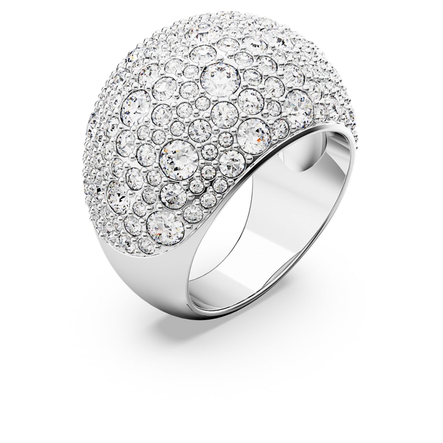 Swarovski Trblietavý masívny prsteň s kryštálmi Luna 5677134 55 mm