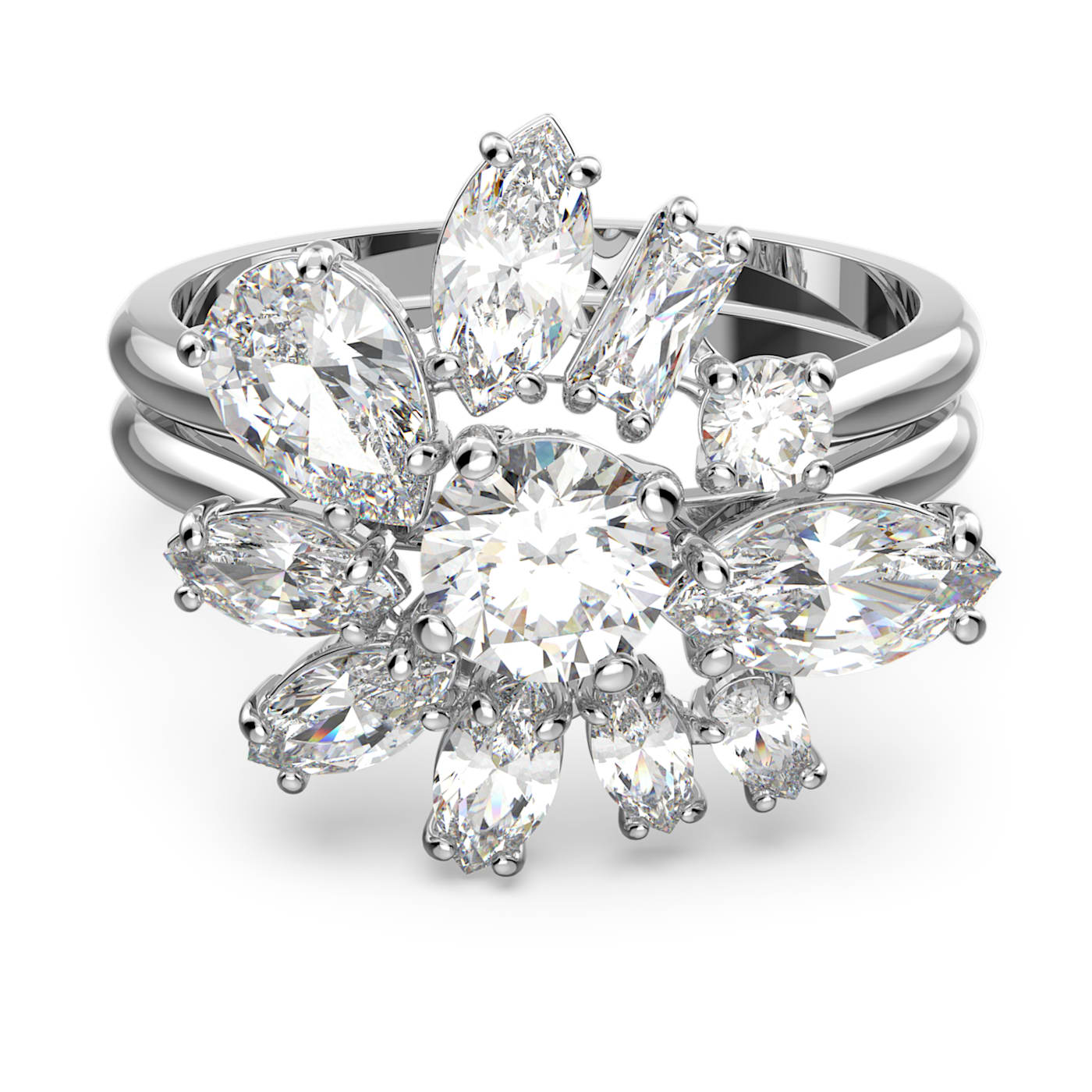 Swarovski Třpytivý prsten s krystaly Gema 564466 50 mm