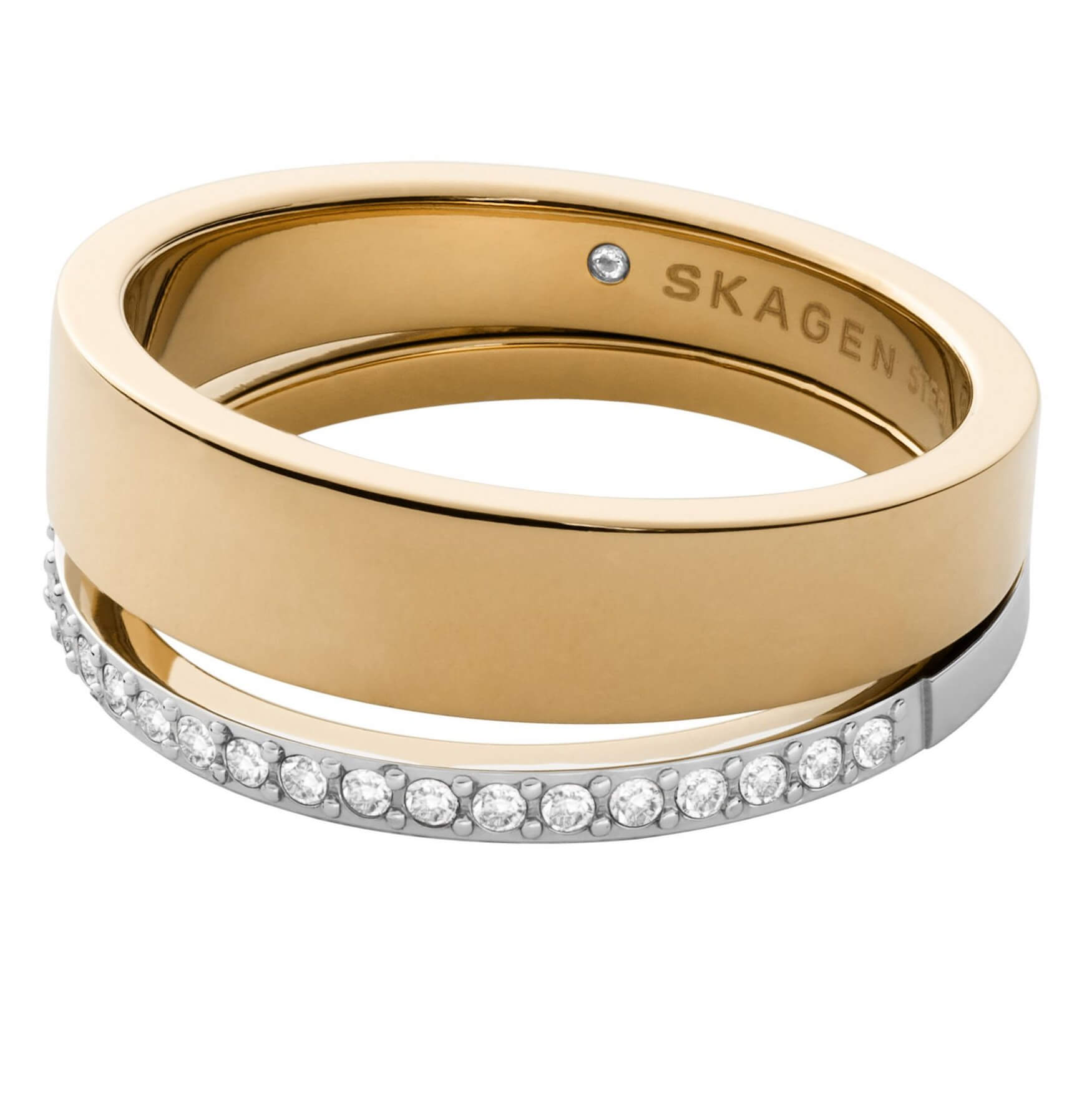 Skagen Nadčasový bicolor prsteň z ocele Elin SKJ1451998 50 mm