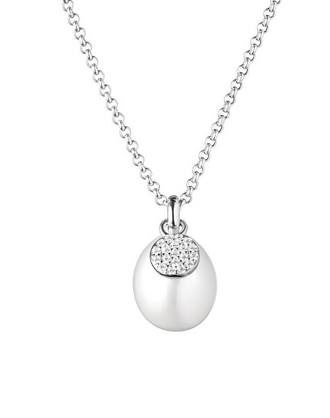 Silvego Elegantný strieborný náhrdelník s perlou Ilaria GRP20479PW (retiazka, prívesok)