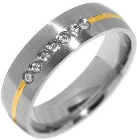 Silvego -  Snubní ocelový prsten pro ženy PARIS RRC2048-Z 48 mm