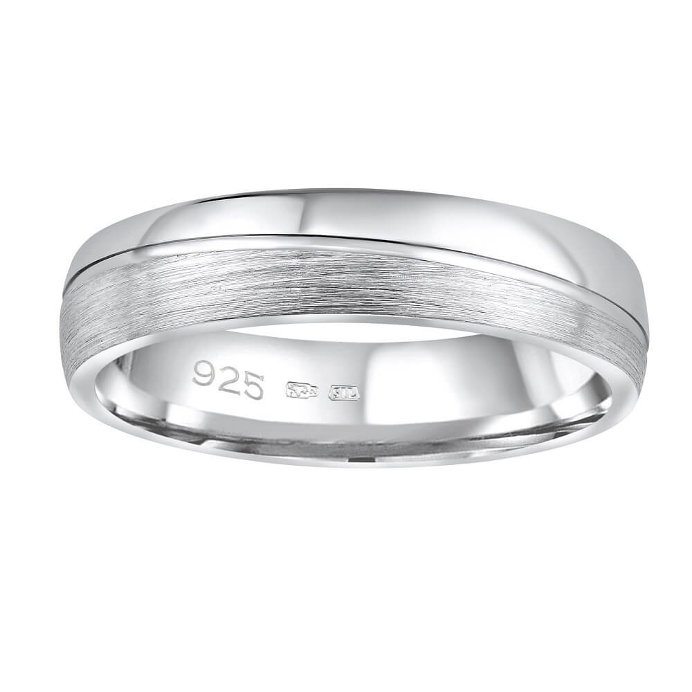 Silvego Snubní stříbrný prsten Glamis pro muže i ženy QRD8453M 65 mm