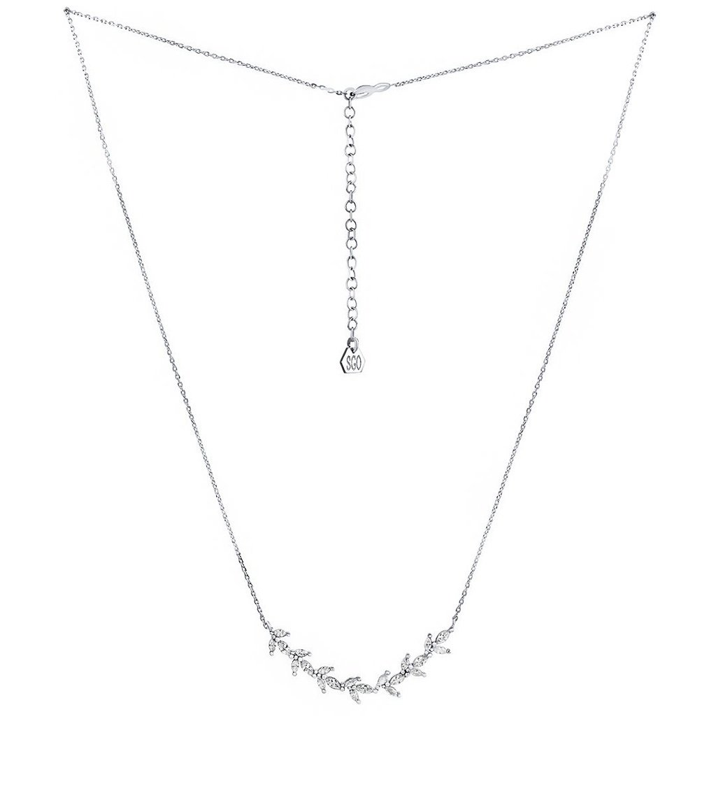 Silvego -  Stříbrný náhrdelník Zoe s přívěskem ve tvaru lístků s Brilliance Zirconia MSS175N
