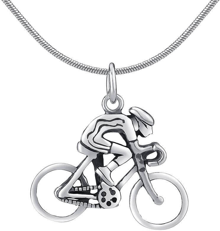 Silvego -  Stříbrný přívěsek Cyklista PRMP14191