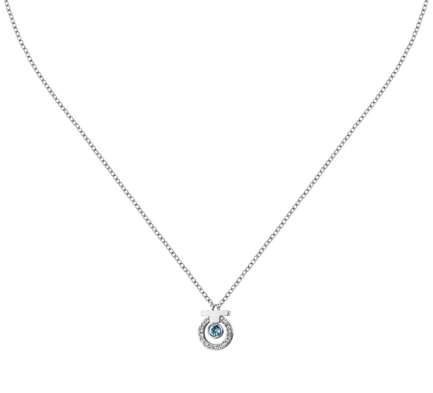 Trussardi Elegantný oceľový náhrdelník so zirkónmi T-Logo TJAXC55