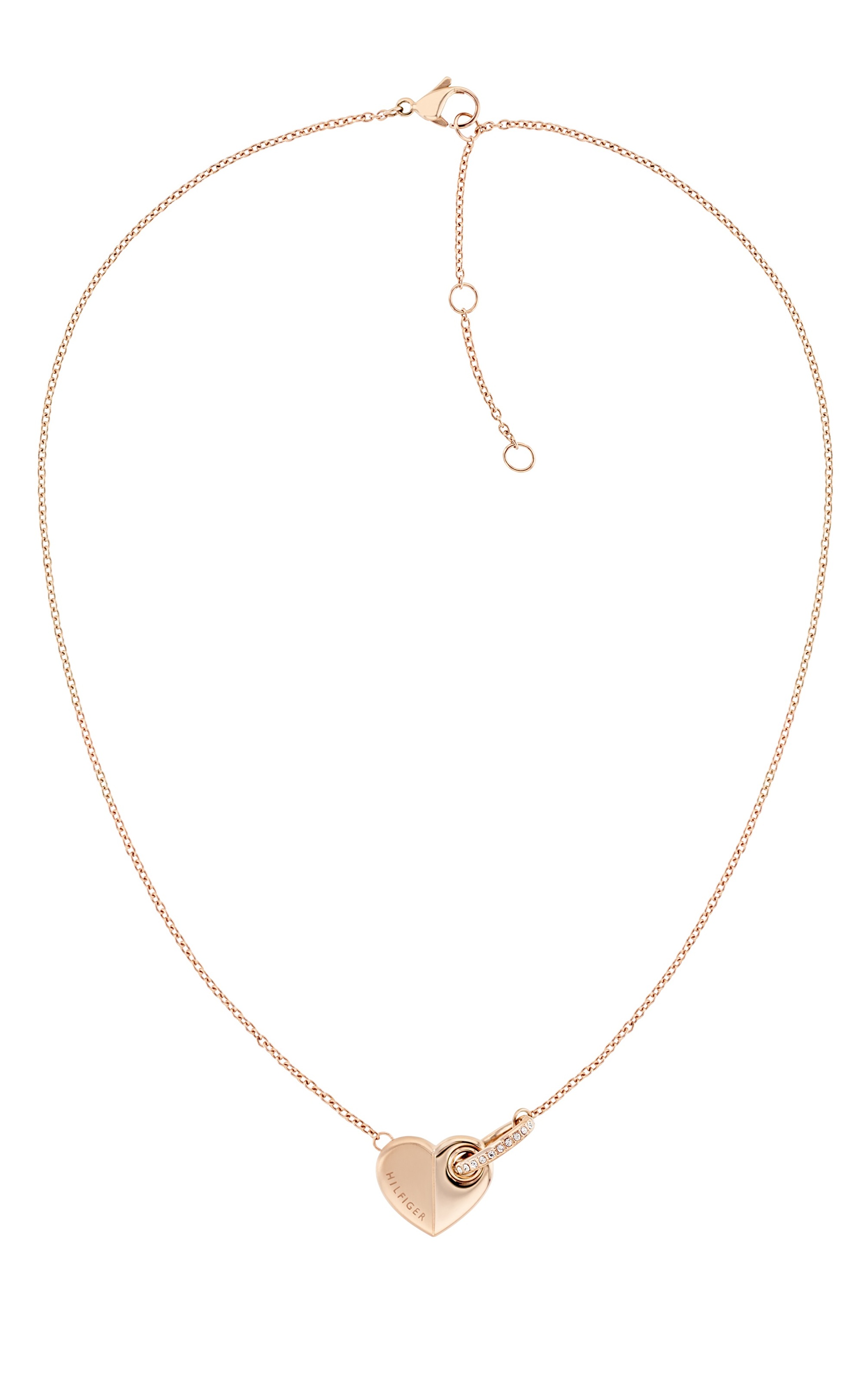 Tommy Hilfiger Slušivý bronzový náhrdelník so srdiečkom 2780879