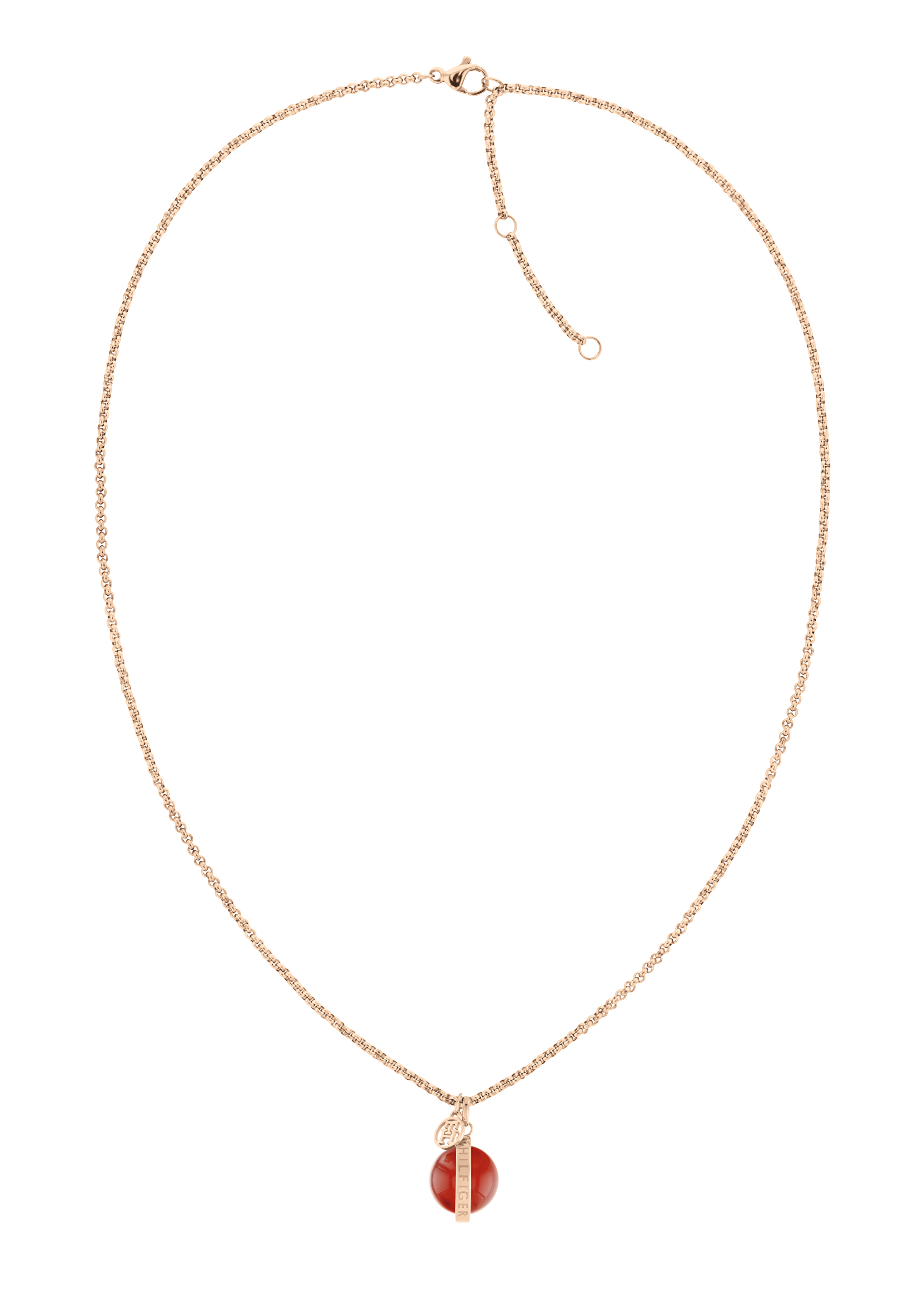Tommy Hilfiger Stylový bronzový náhrdelník s karneolem 2780763