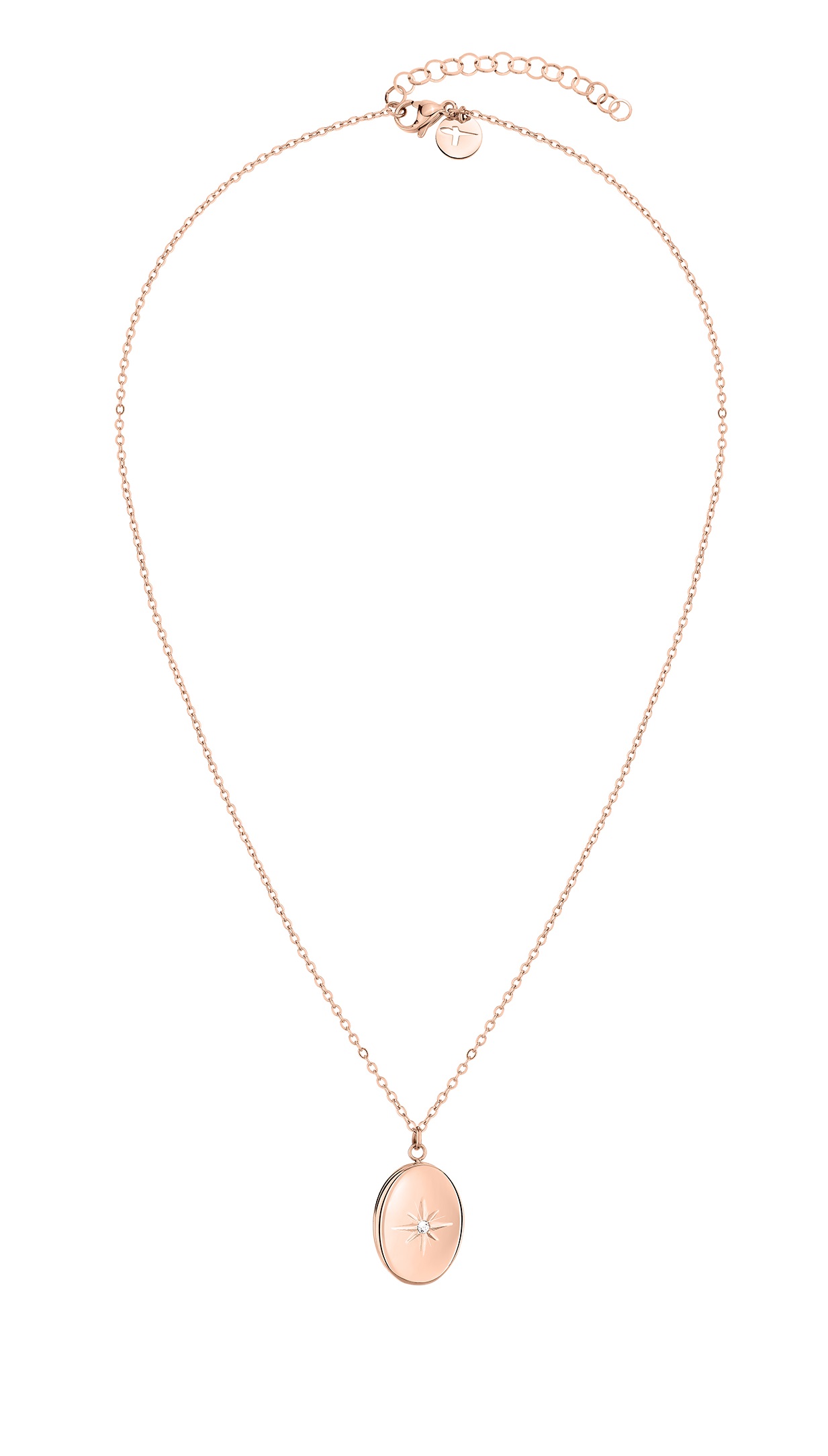 Tamaris Elegantný bronzový náhrdelník s medailónom TJ-0097-N-50