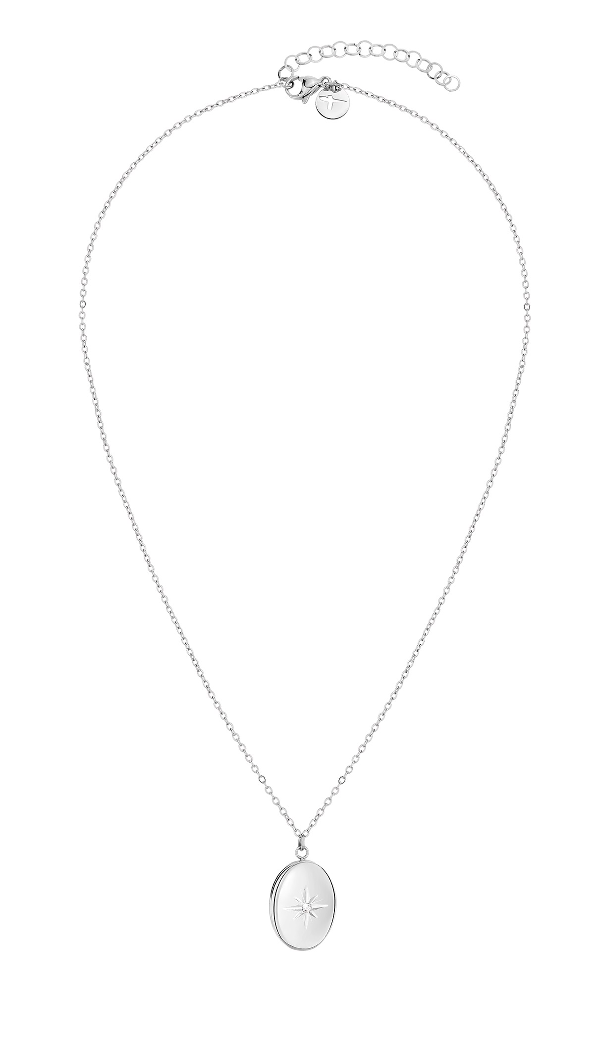 Tamaris Elegantný oceľový náhrdelník s medailónom TJ-0095-N-50