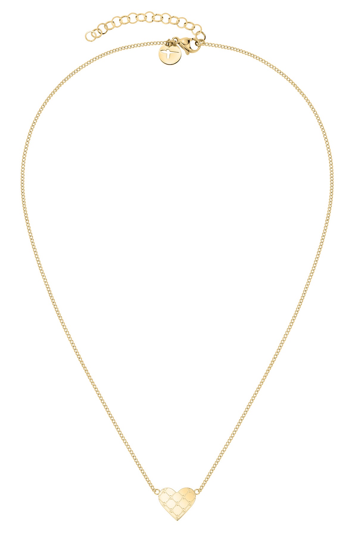Tamaris Romantický pozlátený náhrdelník Logomania Heart TJ-0526-N-45