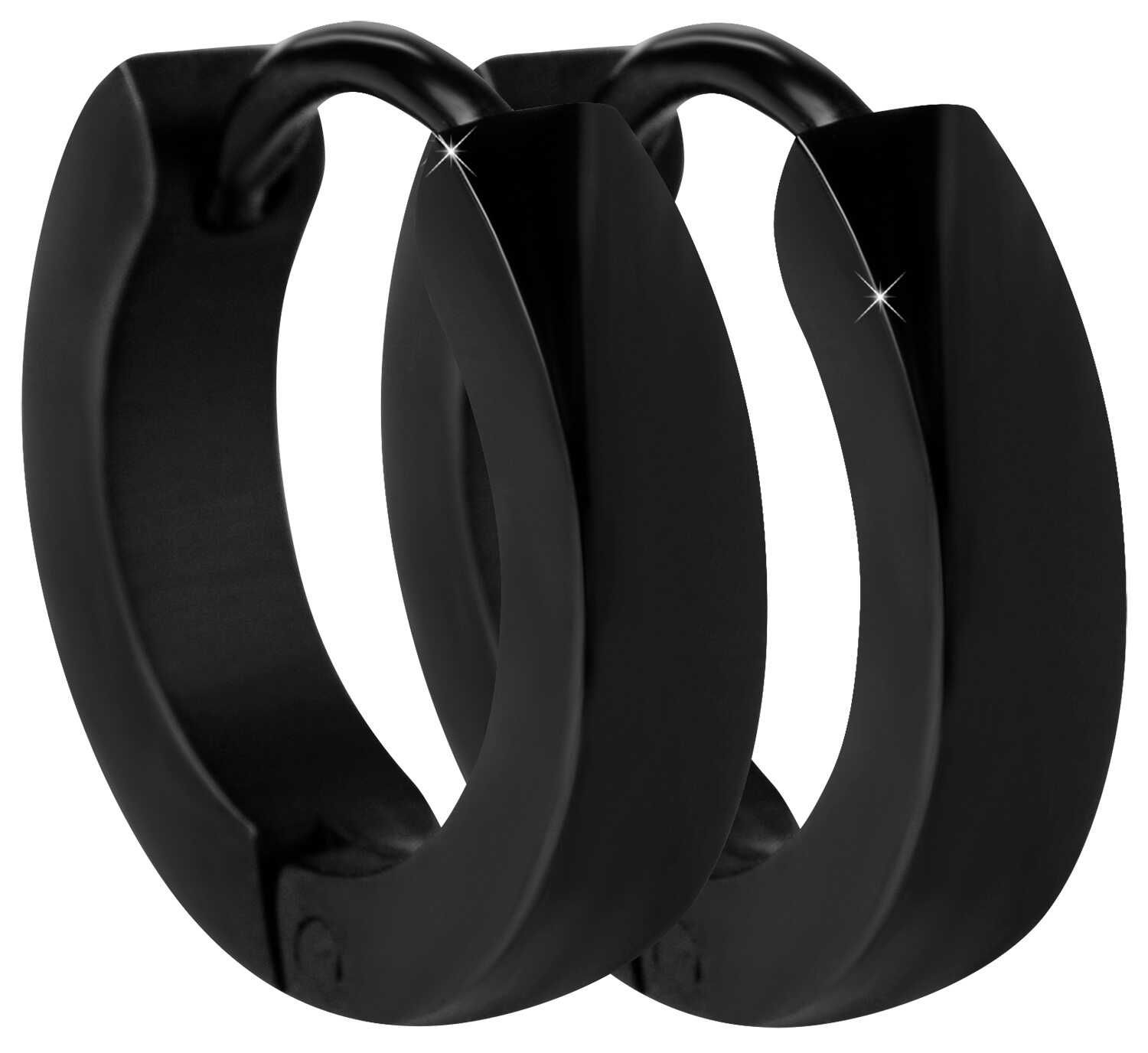 Troli -  Černé ocelové náušnice kroužky