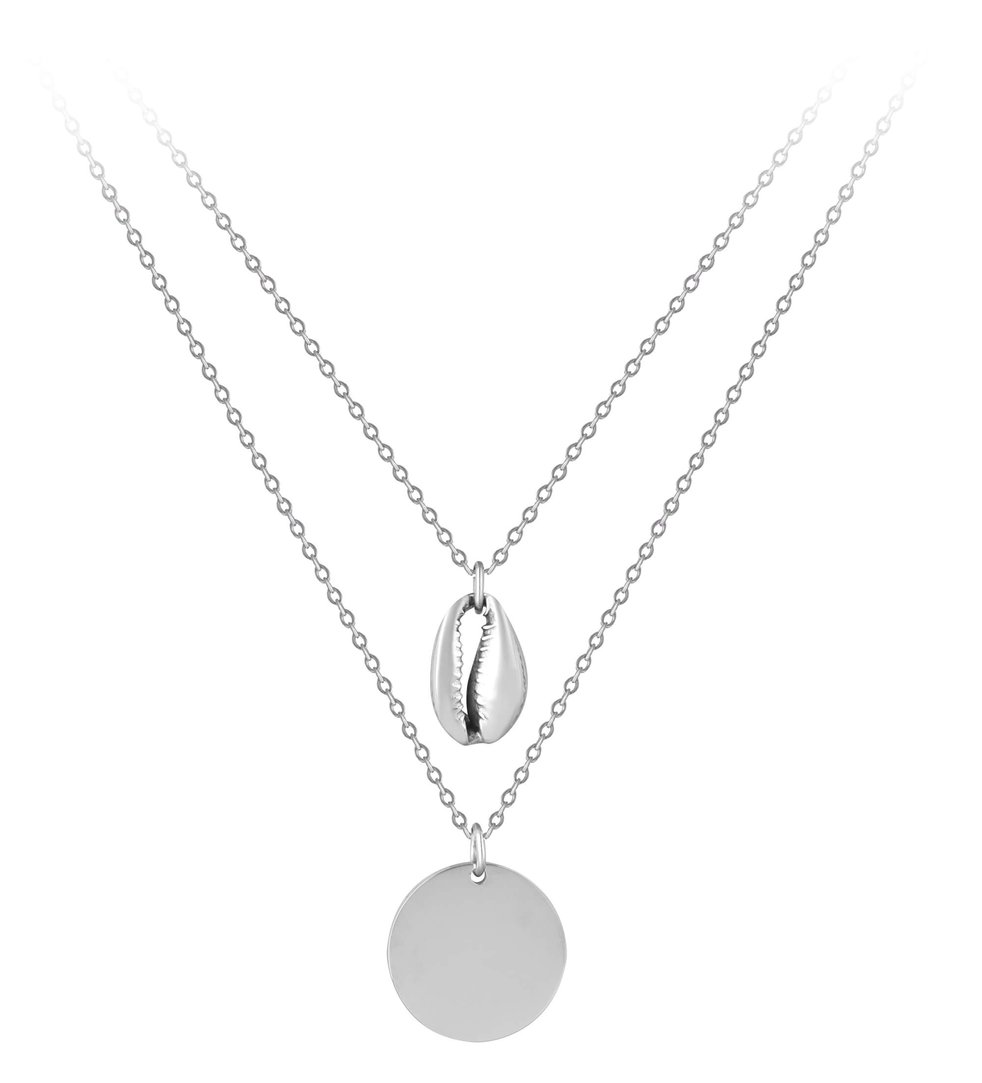 Troli -  Dvojitý ocelový náhrdelník s přívěsky