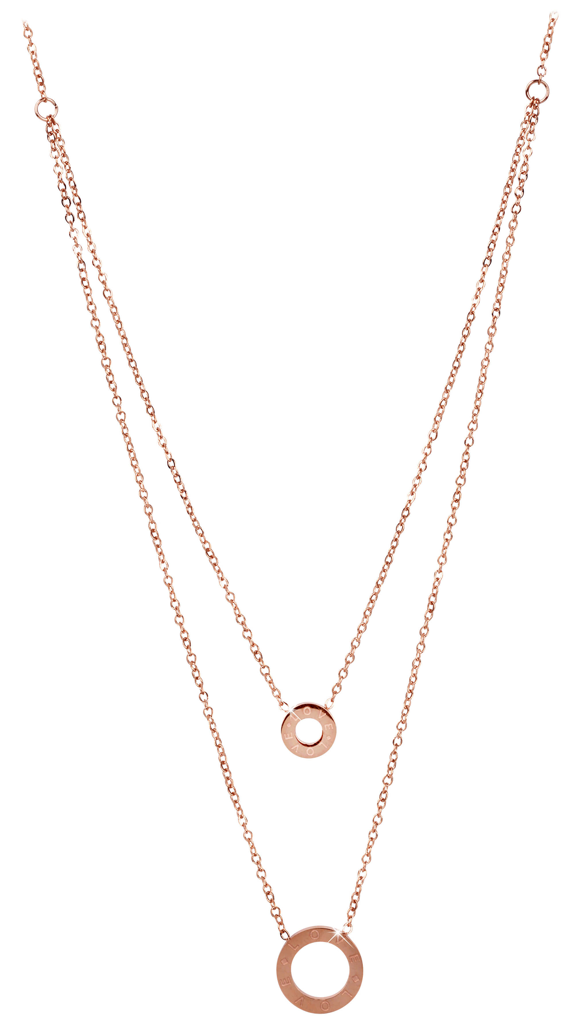 Troli -  Dvojitý růžově pozlacený náhrdelník