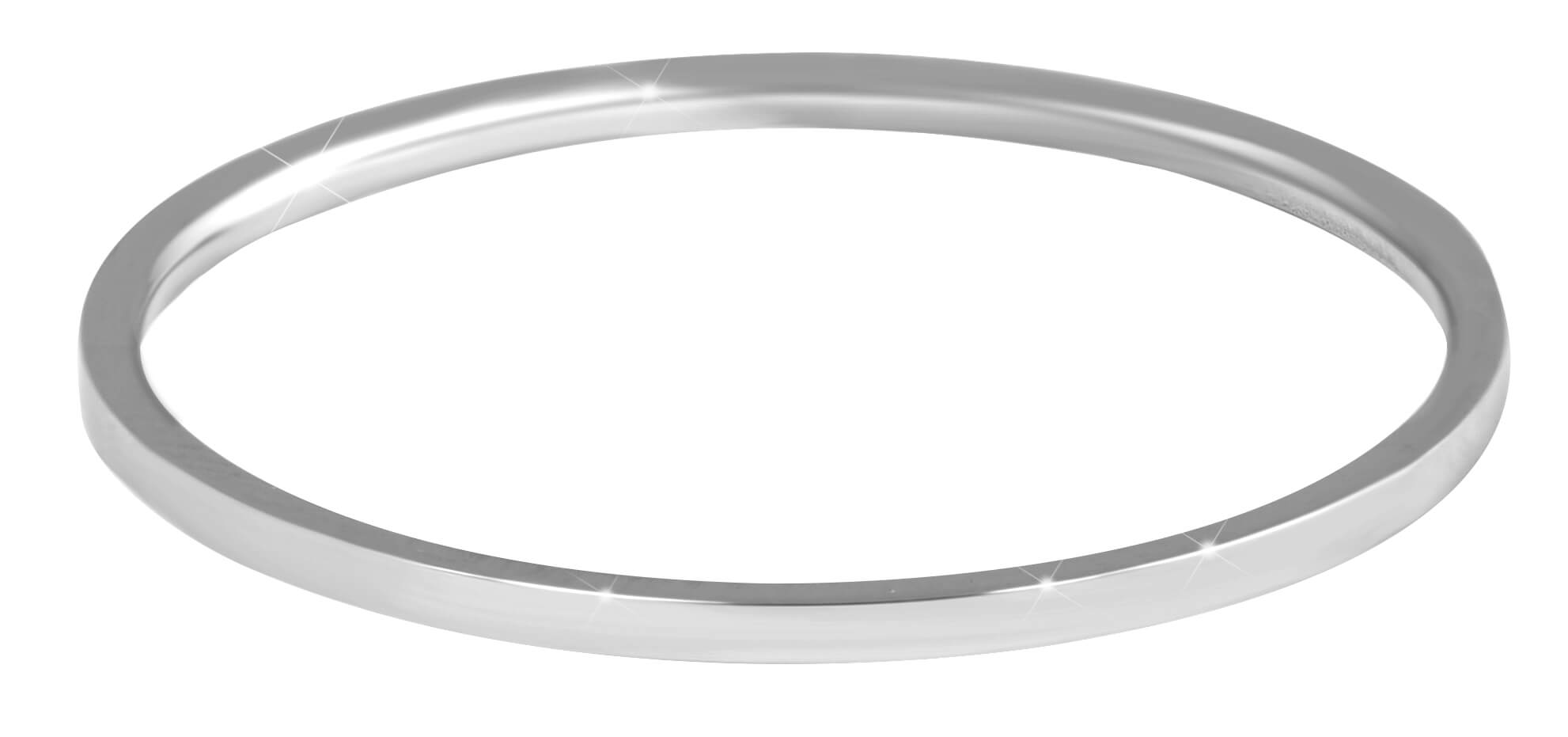 Troli Elegantný minimalistický prsteň z ocele Silver 52 mm