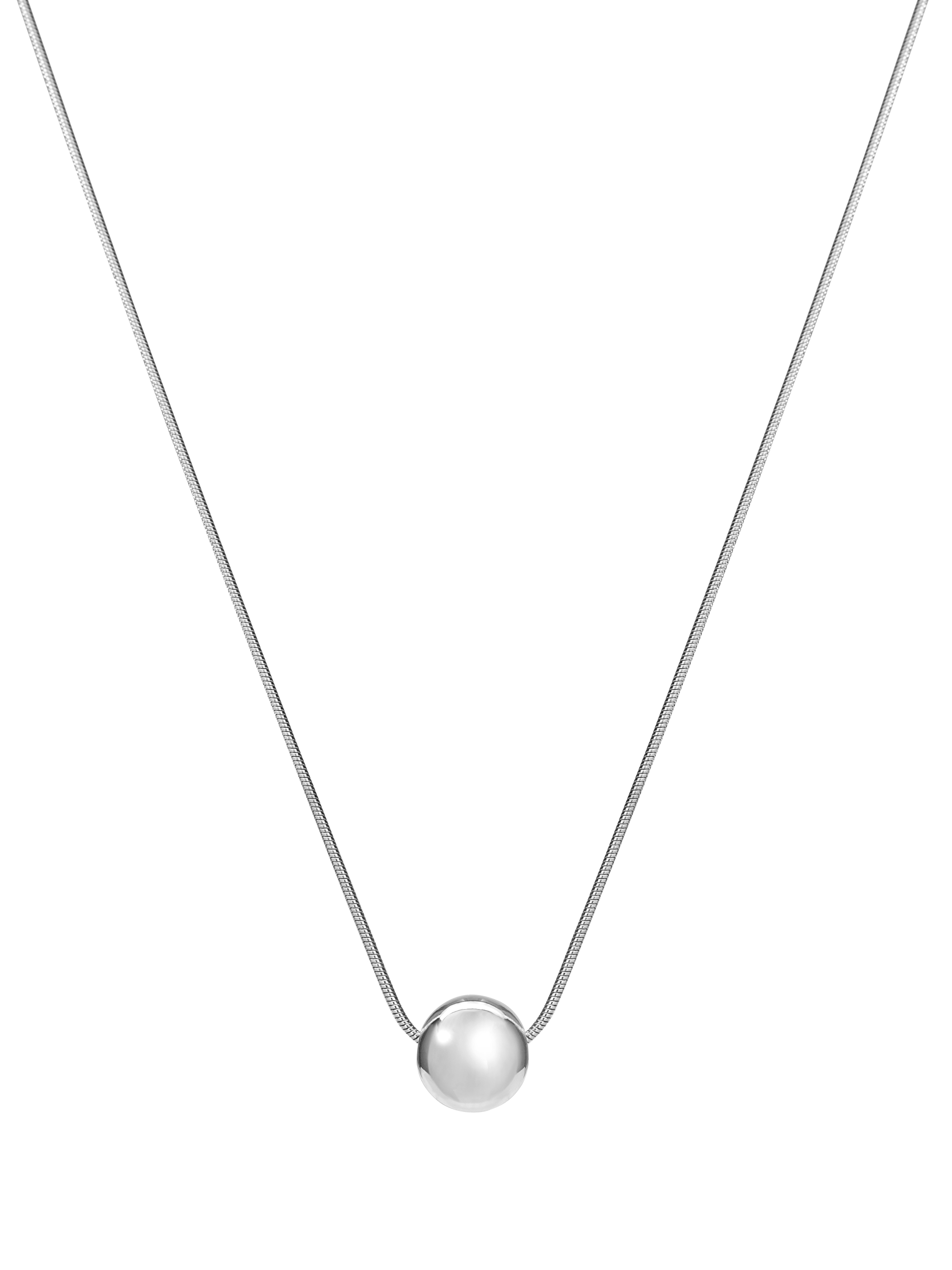 Troli Elegantný oceľový náhrdelník s guličkou