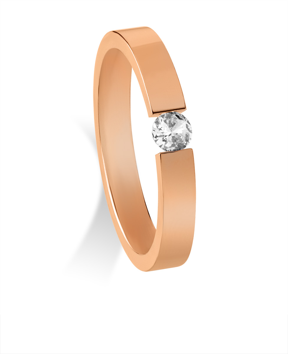 Troli Krásný bronzový prsten s krystalem 60 mm