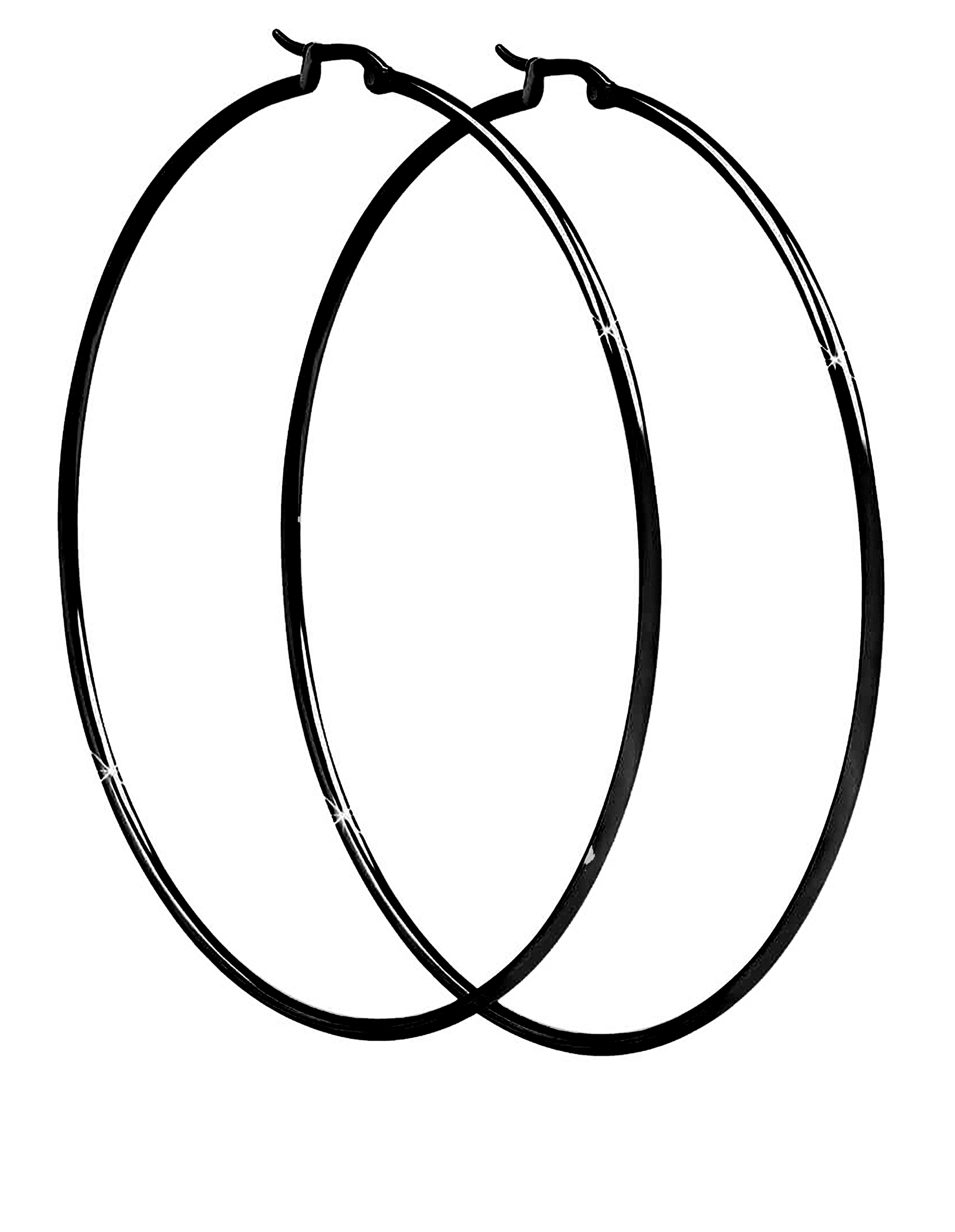Troli Luxusné čierne náušnice kruhy 2 cm
