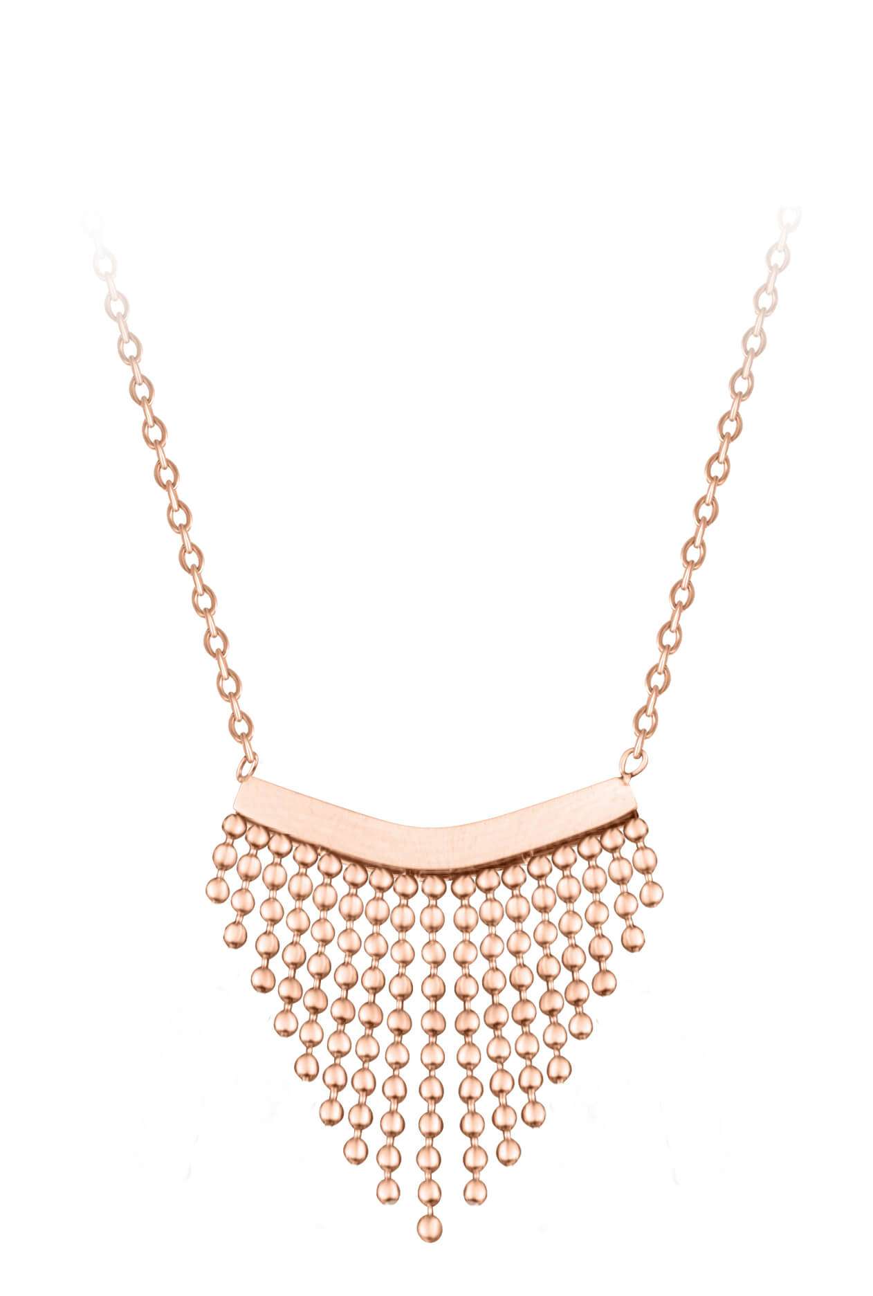 Troli -  Moderní ocelový náhrdelník s ozdobou Chains Rose Gold