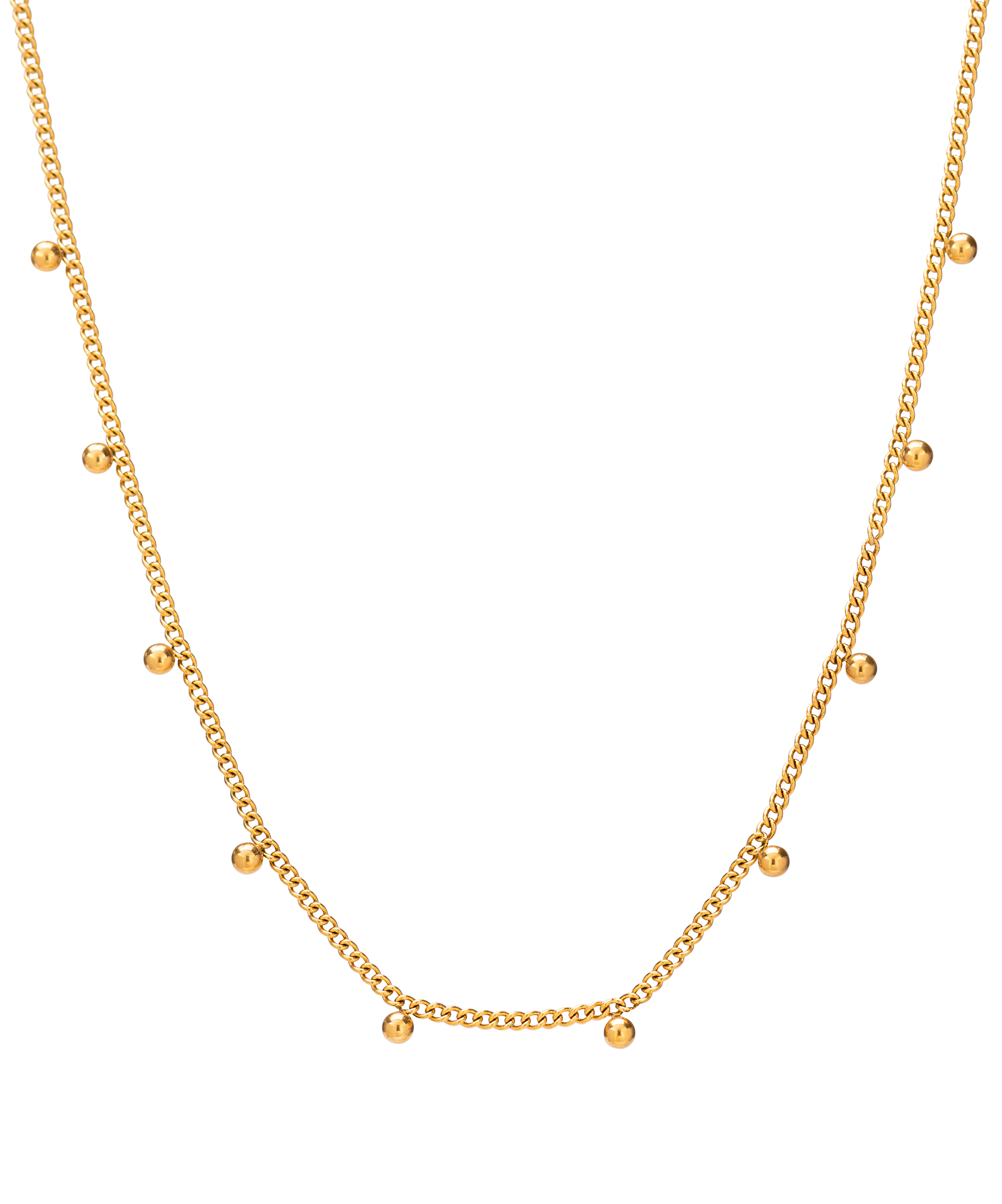 Troli Módny pozlátený náhrdelník s korálkami