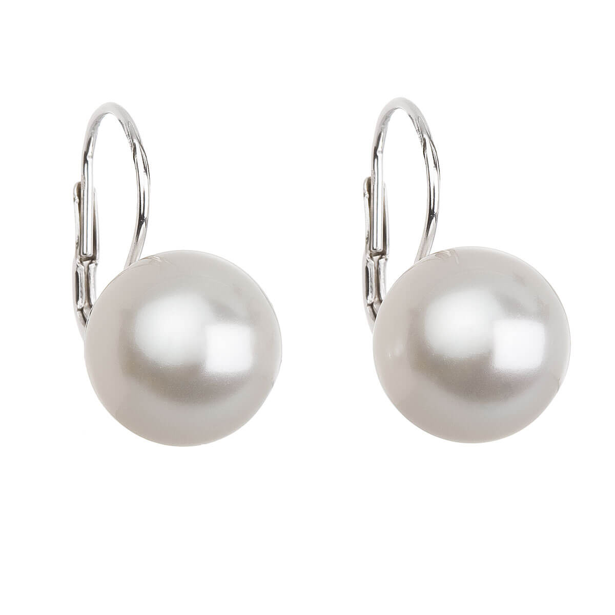 Troli Elegantné perlové náušnice s klapkou Pearl White 71106.1 71107.1 1 cm