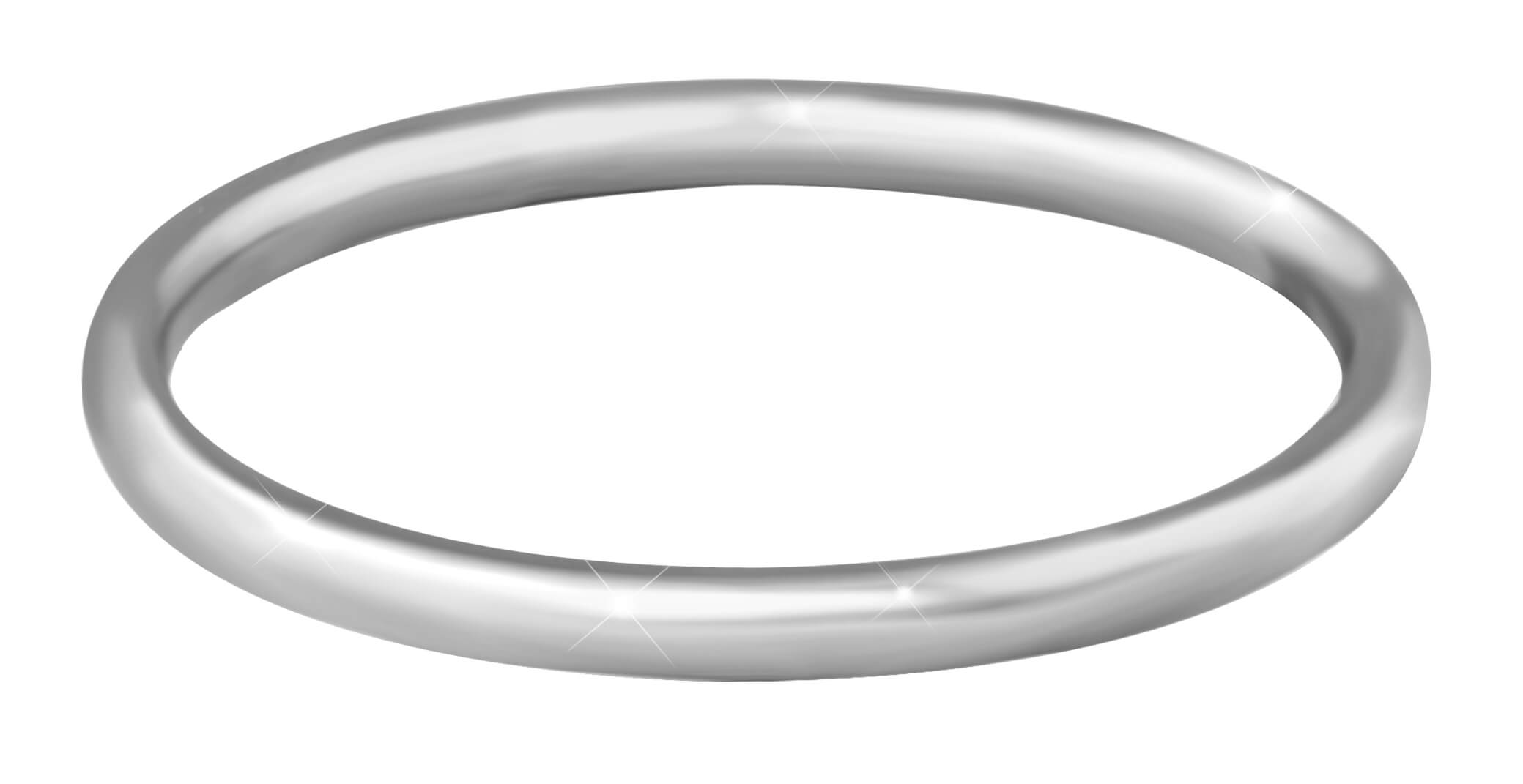 Troli Nežný minimalistický prsteň z ocele Silver 60 mm