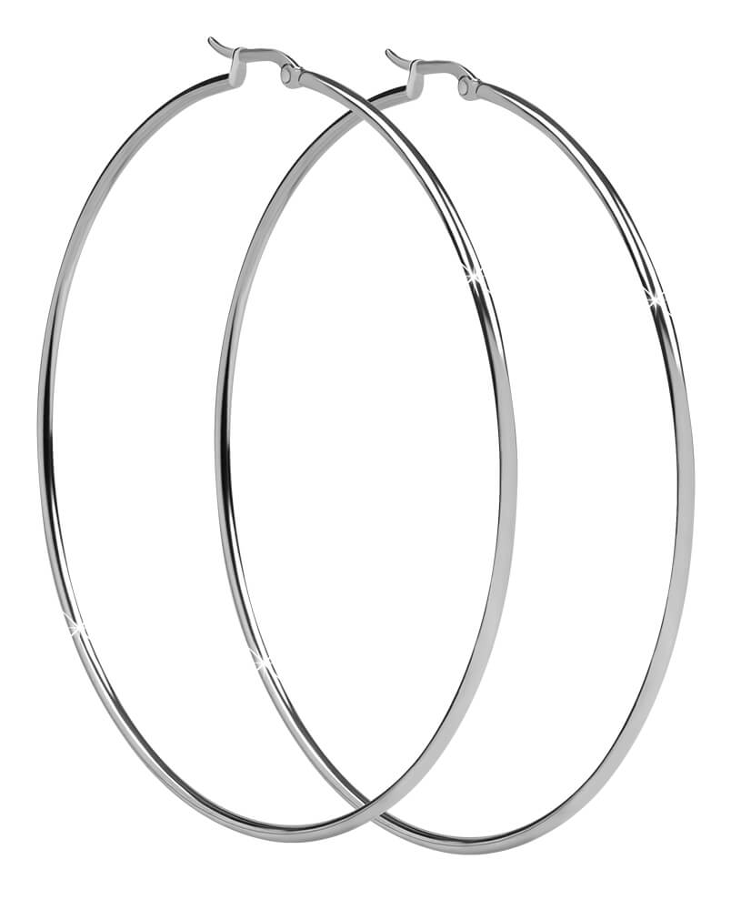 Troli Nadčasové ocelové náušnice kruhy 8 cm