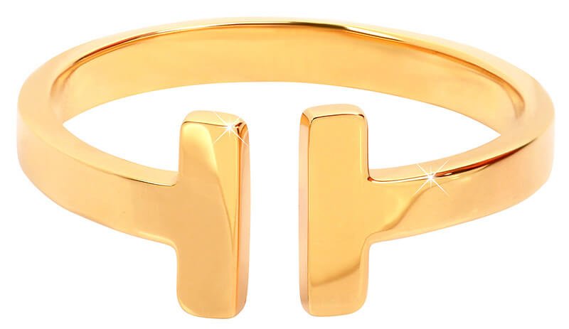 Troli Otevřený pozlacený prsten z oceli 58 mm