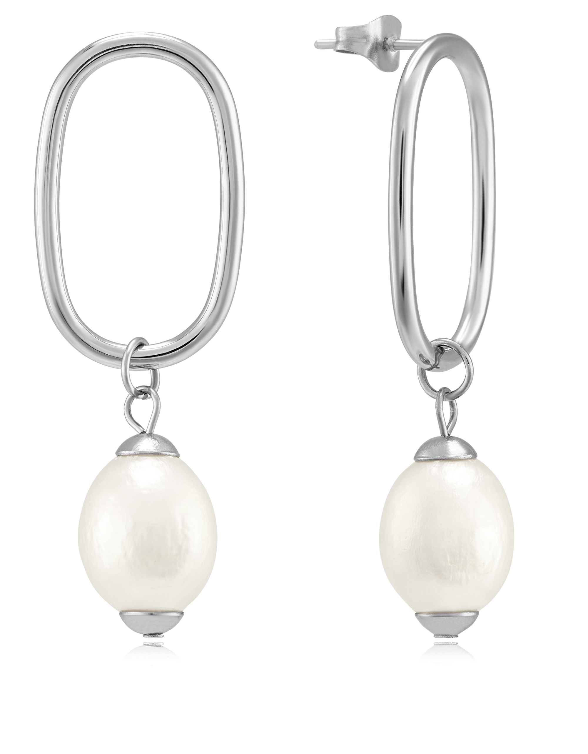 Troli Pôvabné oceľové náušnice s perlami VAAJDE201461S