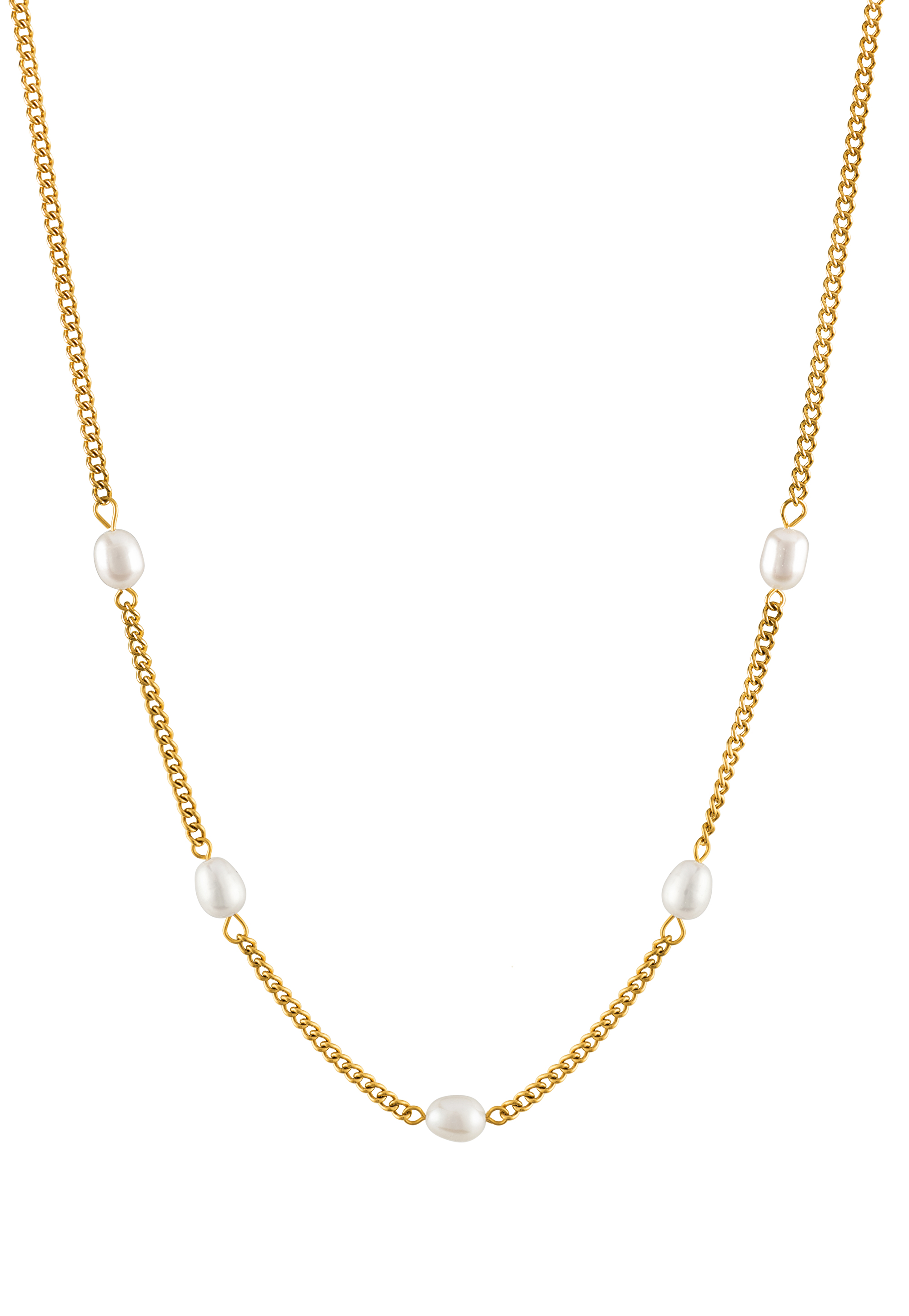 Troli Půvabný pozlacený náhrdelník s perlami