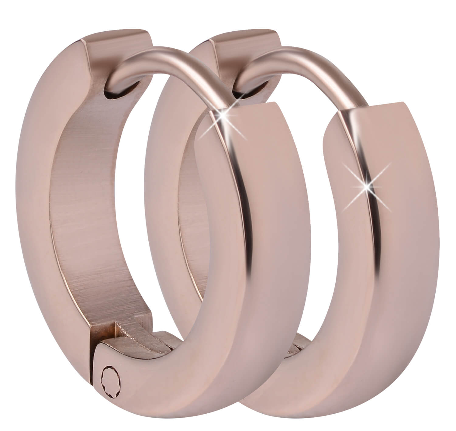 Troli -  Růžově pozlacené ocelové náušnice kroužky
